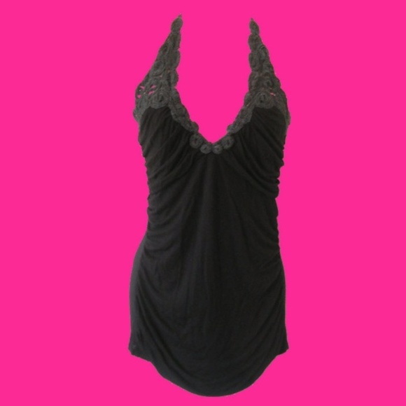 piace Tops - boho crochet halter top shirt size small medium